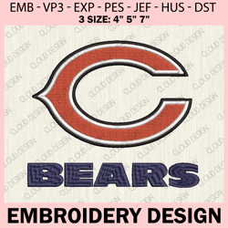 chicago bears embroidery design, bears nfl football embroidery, sport embroidery, embroidery file| embroidery cloudng