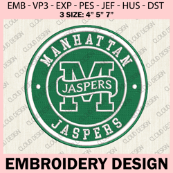manhattan jaspers ncaa embroidery design, manhattan jaspers team logo  embroidery files, ncaa machine embroidery files