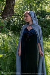 Linen Cloak Strider Gray-Blue color (inspired Aragorn LOTR) with/or without lorien leaf brooch