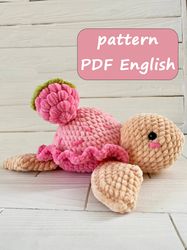 Crochet Pattern Turtle Amigurumi Plush Turtle With Raspberry Sea Turtle Pattern Beginner Crochet Pattern Crochet Animal