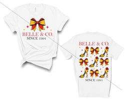 Belle and company sublimation design png bundle front and back shoes and bow shirt vacation magic princess