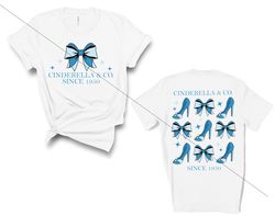 Cinderella and company sublimation design png bundle front and back shoes and bow shirt vacation magic princess