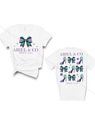 Ariel and company sublimation design png bundle front and back shoes and bow shirt vacation magic princess