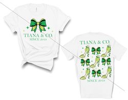 Tiana and co. sublimation design png bundle front and back shoes and bow shirt vacation magic princess