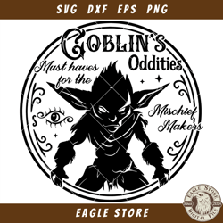 Goblins Oddities Svg, Halloween Round Sign Svg, Goblin Svg