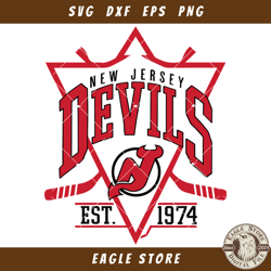 New Jersey Devils Est 1974 Hockey Team Svg, New Jersey