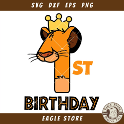 1st Birthday Animal Svg, Lion Number Svg, King Lion Svg