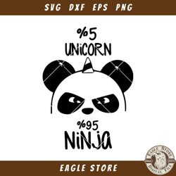 95 Ninja 5 Unicorn Svg, Panda Unicorn Svg, Ninja Panda
