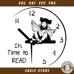 A Girl Reading A Book Svg, Teading Time Svg, Reading Kid Svg