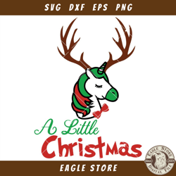 A Little Christmas Svg, Deer Christmas Svg, Deer Unicorn Svg