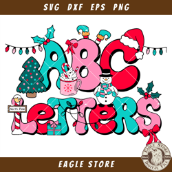 ABC Letters Christmas Svg, Christmas Font Svg, Christmas