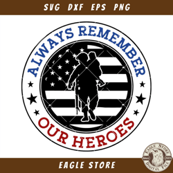 Always Remember Our Heroes Svg, Veterans Day Svg