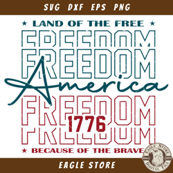 America Land Of The Free Svg, 4th of July Svg, Patriotic Svg