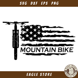 American Distressed Flag MTB Svg, Mountain Bike Svg, MTB