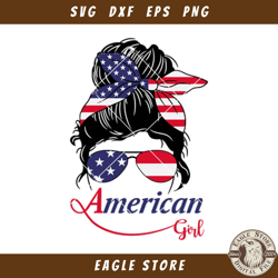 American Girl Independence Day Svg, 4th of July Svg