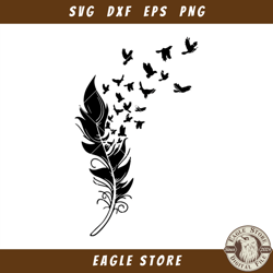 Angel Feather Svg, Birds of a Feather Svg, Bird Lover Svg, Feather Svg