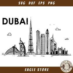 Arab Emirates Skyline Svg, Dubai UAE Svg, Cityscape Svg