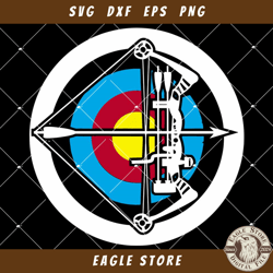 Archery Bow and Target Board Svg, Hunting Svg, Sport Svg