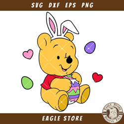 Baby Winnie The Pooh Happy Easter Svg, Funny Easter Svg