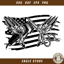 Barber Eagle Claw Svg, Barbershop Flag Svg