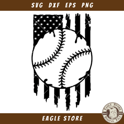 Baseball Flag Logo Svg, American Flag Svg, Baseball Season