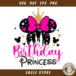 Birthday Princess Svg, Mouse Birthday Svg, Birthday Trip Svg