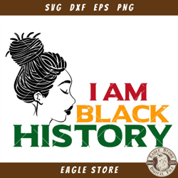 Black Woman Svg, I am Black History Svg, African Girl Svg