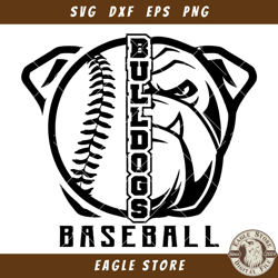 Bulldog Baseball Svg, Team Spirit Svg, Baseball Logo Svg