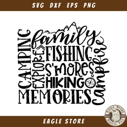 Camping Fishing Outdoors Adventure Summer Family Svg