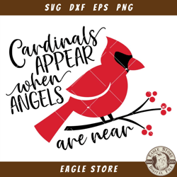 Cardinals Appear When Angels Are Near Svg, Memorial Svg