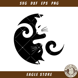 Cat Yin Yang Svg, Cats svg, Baby Cat Svg, Cute Cat Svg