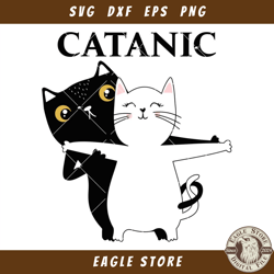 Cattanic Funny Cat Svg, Black Cat Svg, Kitty Svg, Funny Cats