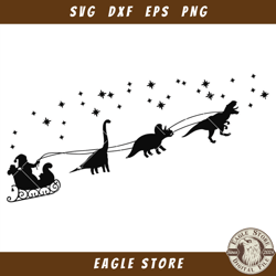 Christmas Dinosaur Sleigh Ride Svg, Funny Christmas Svg