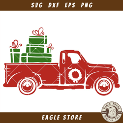Christmas Gift Truck Svg, Christmas Truck Svg