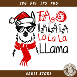 Christmas Llama La La La Svg, Christmas Llama Svg, Llama