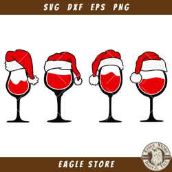 Christmas Santa Wine Glass Svg, Santa Wine Svg, Santa Svg