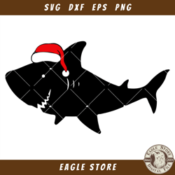 Christmas Shark Svg, Santa Shark Svg, Shark Christmas Svg