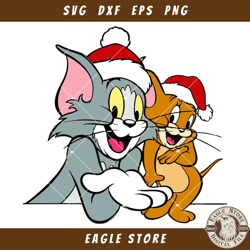 Christmas Tom and Jerry Svg, Christmas Cartoon Character Svg