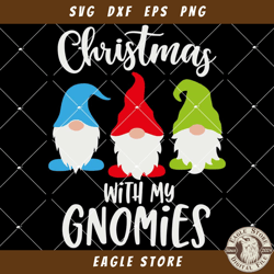 Christmas with My Gnomies Svg, Three Gnomies Svg