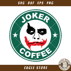 Clown Joker Coffee Svg, Dark Knight Svg, Scary Joker Coffee Svg