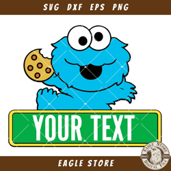 Cookies Monster Personalized Birthday Banner Svg, Birthday