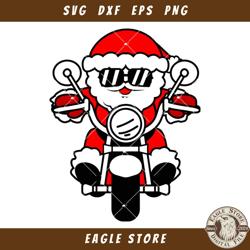 Cool Santa Claus Riding Motorcycle Svg, Cute Funny Christmas