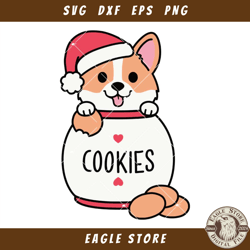 Corgi in Cookie jar Svg, Christmas Corgi Svg, Funny Corgi