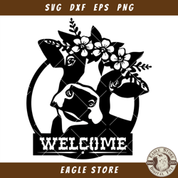 Cow Welcome Sign Svg, Floral Ranch Svg, Farm Animal Svg