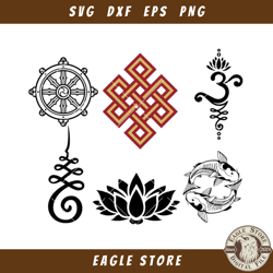 Decoration Bundle Svg, Buddhist symbol Svg, Religion Svg