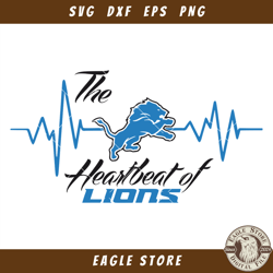 Detroit Lions Logos Svg, NFL Football Svg, Lions Heartbeat