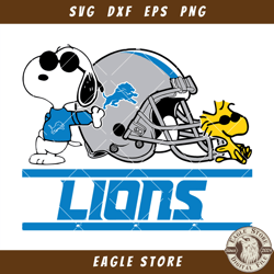 Detroit Lions Snoopy and Woodstock Svg, Detroit Lions NFL