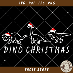 Dino Christmas Svg, Santa Dinosaur Svg, T-Rex Christmas Svg