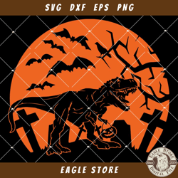 Dinosaur In Cemetery Svg, Trick Or Treat Svg, Spooky Vibes