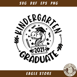 Dinosaur Kindergarten Graduate Svg, Kindergarten Grad Svg